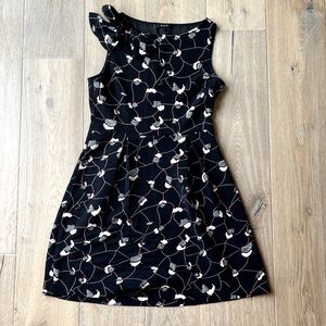 RW & Co. Navy Sleeveless Fit & Flare Dress Rain Cloud Pattern w/pockets - Size 6